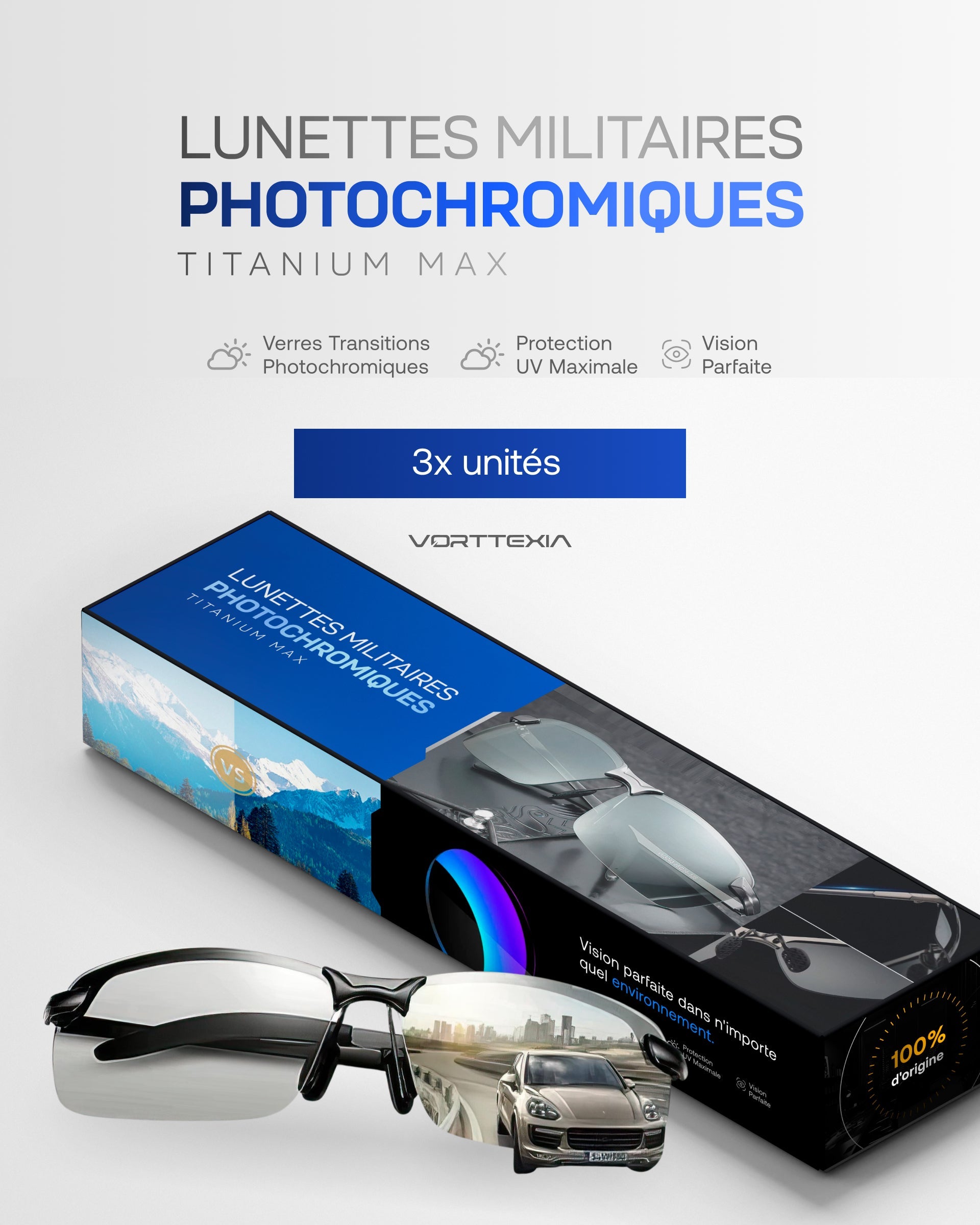 Lunettes Militaires Photochromiques Titanium Max