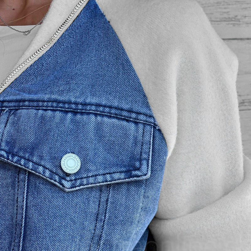 🌸 2024 Promotion automne 🌸Veste en denim à fermeture éclair pour femme